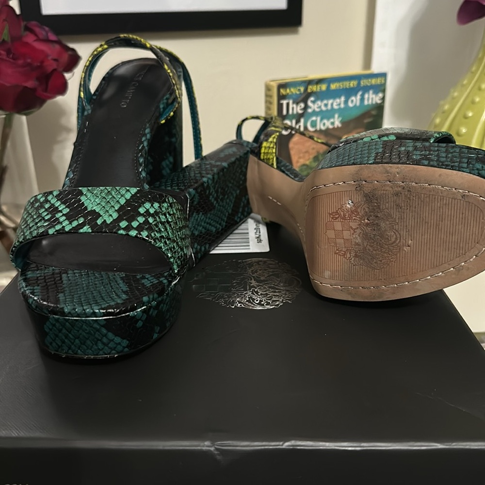 Vince Camuto Pendry Ankle Strap Platform Sandal Ocean Size 10 - Picture 7 of 9